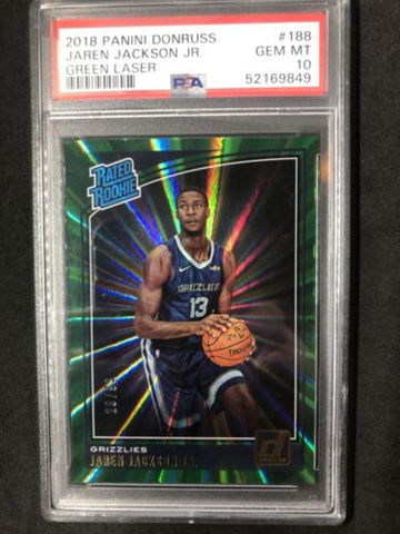 JAREN JACKSON JR. 2018-19 Donruss Green Laser Rookie #/99 #188  PSA 10 GEM MINT