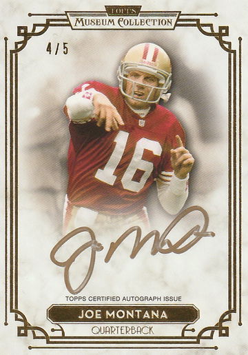 2013 Topps Museum Joe Montana gold ink auto #d 4/5