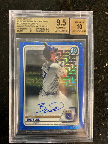 2020 Bowman Chrome Bobby Witt Blue Refractor