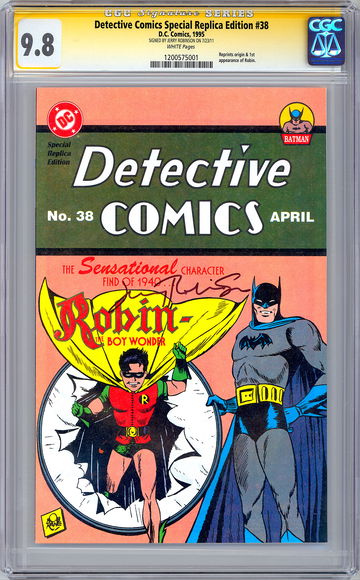 DETECTIVE COMICS #38 CGC-SS 9.8 *SIGNED ORIG ARTIST JERRY ROBINSON* REPRINT 1995