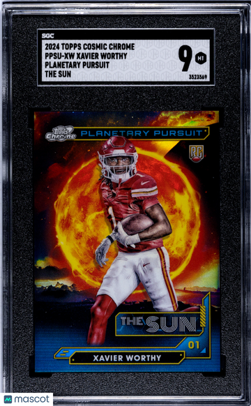 2024 Topps Cosmic Chrome Xavier Worthy #PPSU-XW Planetary Pursuit The Sun SGC 9