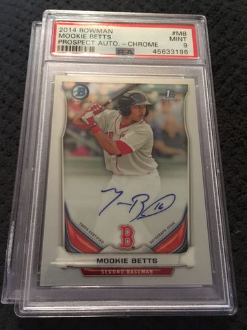 Mookie Betts 2014 Bowman Chrome autos PSA 9 autograph
