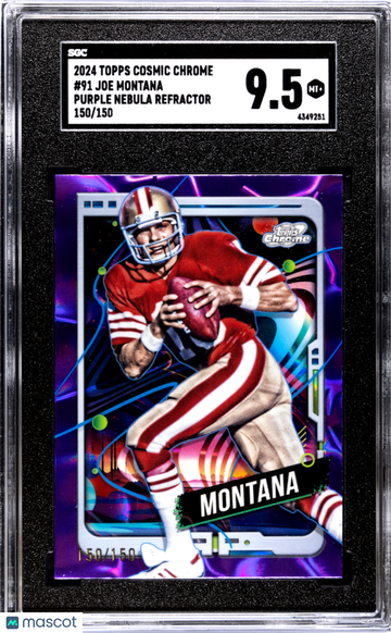 2024 Topps Cosmic Chrome Joe Montana #91 Purple Nebula Refractor SGC 9.5