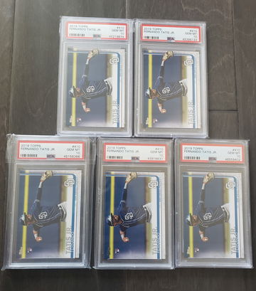 Fernando Tatis Jr 2019 topps series 2 psa 10 lot x5