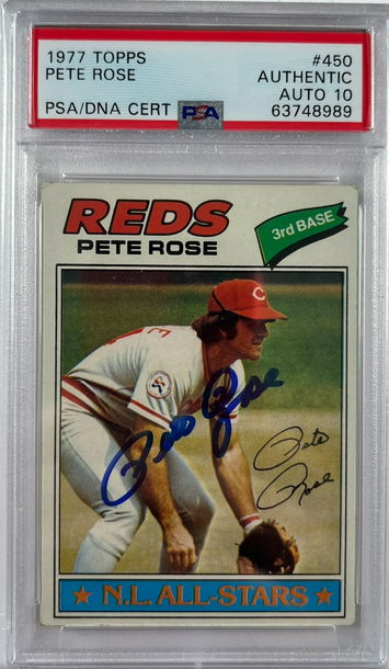 1977 Topps Pete Rose Autograph PSA Authentic Auto 10