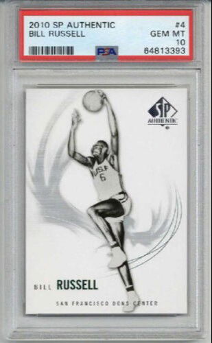 2010 UPPER DECK SP AUTHENTIC #4 BILL RUSSELL CARD USF CELTICS PSA 10 LOW POP