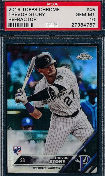 2016 Topps Chrome 45 Trevor Story Refractor RC PSA 10 GEM MINT 4767
