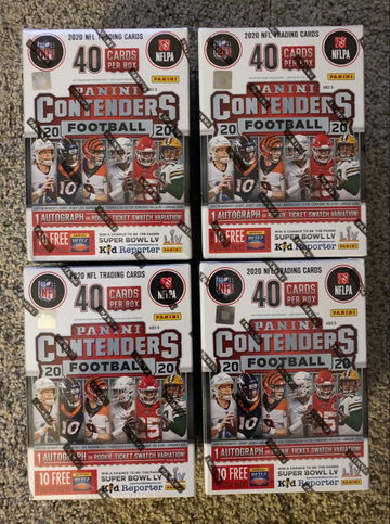 (4) 2020 Panini Contenders Football Blaster Lot