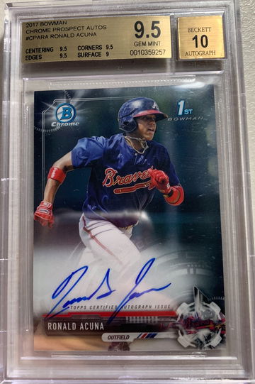 2017 Bowman Chrome Ronald Acuna Auto BGS 9.5/10