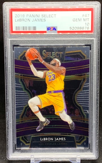 Lebron James PSA 10 2019-20 Panini Select 2019 Concourse #47 Los Angeles Lakers
