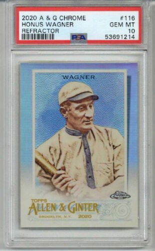 2020 TOPPS ALLEN & GINTER CHROME REFRACTOR HONUS WAGNER PIRATES PSA 10