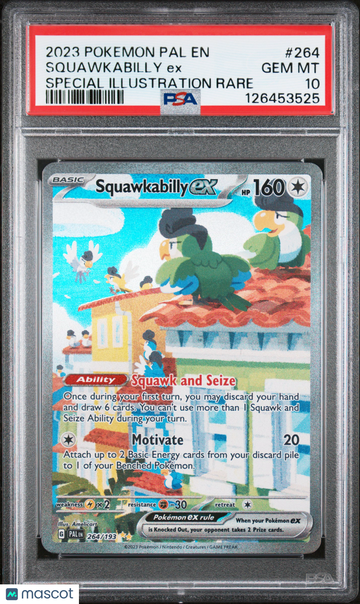 2023 Pokemon Pal EN-Paldea Evolved Squawkabilly EX Special Illustration Rare PSA 10 #264