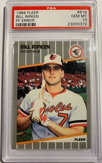 1989 Fleer Bill Ripken F Face PSA 10