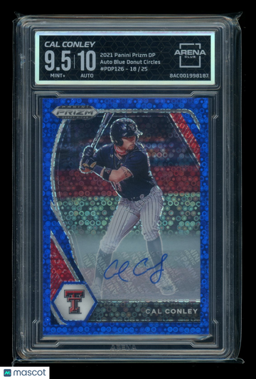 2021 Panini Prizm Draft Picks Blue Donut Circles Auto Cal Conley #PDP126 /25 Autograph Arena Club 9.5 Auto 10