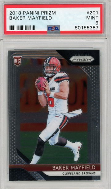 2018 Panini Prizm Baker Mayfield RC PSA Mint 9