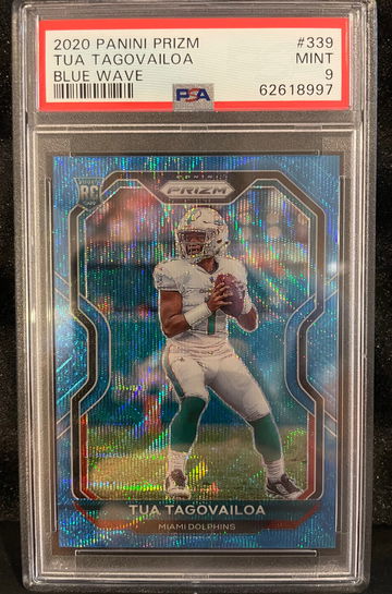 2020 Panini Prizm Tua Tagovailoa Blue Wave /199 PSA 9
