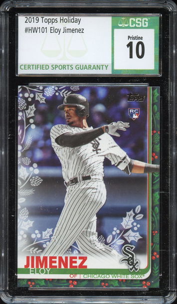 2019 Topps Holiday ELOY JIMENEZ #HW101 CSG PRISTINE 10