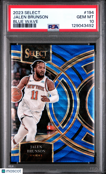 2023 Panini Select Jalen Brunson #194 Blue Wave PSA 10