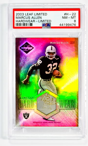 Marcus Allen 2003 Leaf Limited Hardwear #H-22 /25 PSA 8