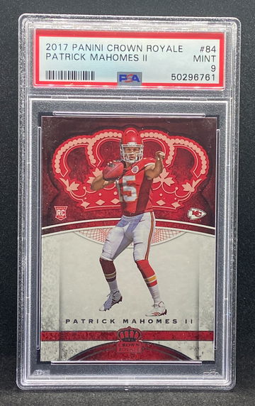 2017 Panini Crown Royale #84 Patrick Mahomes Rookie PSA 9 Mint