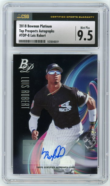 LUIS ROBERT 2018 Bowman Platinum Auto Rc #TOP-8 CSG 9.5