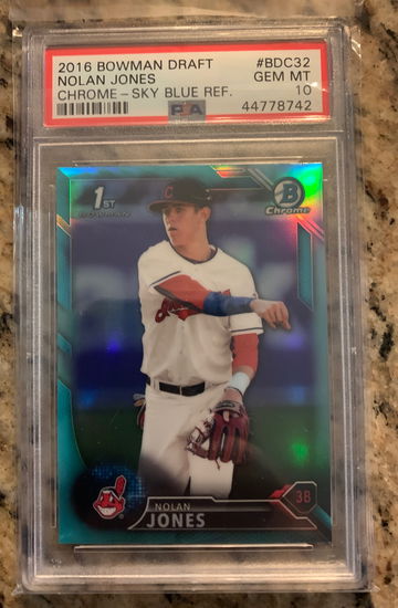 2016 bowman draft Nolan Jones sky blue