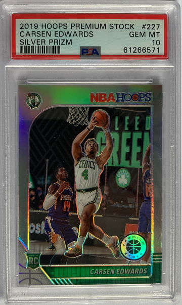 2019 Hoops Premium Stock Carsen Edwards Silver Prizm PSA 10