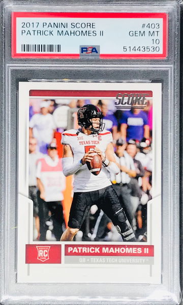 2017 Score Patrick Mahomes PSA 10 Gem-Mint RC 