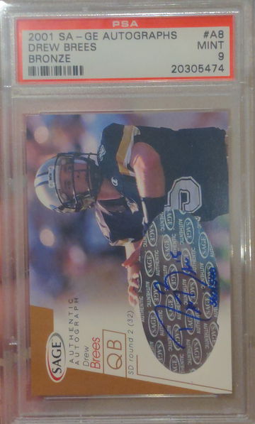2001 SAGE Autographs BRONZE Drew Brees #A8  360/500