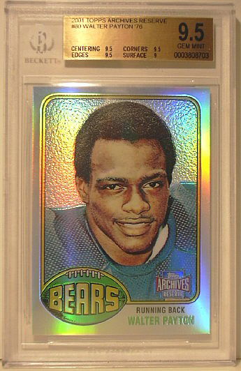 2001 Topps Archives Reserve #80 Walter Payton '76 BGS 9.5 GEM MINT (HIGHEST GRADED)