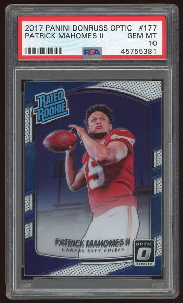 Patrick Mahomes 2017 Donruss Optic #177 PSA 10 (45755381)