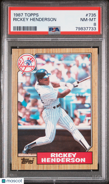 1987 Topps Rickey Henderson #735 PSA 8