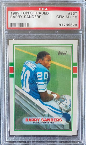 1989 Topps Traded #83T Barry Sanders PSA 10 RC