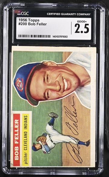1956 TOPPS BOB FELLER #200 CGC 2.5 BS.B2.47