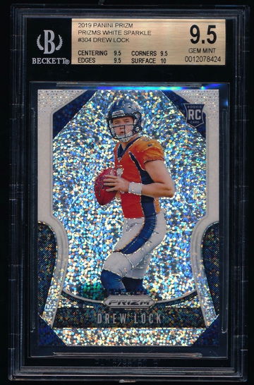 Drew Lock 2019 Prizm White Sparkle SSP RC