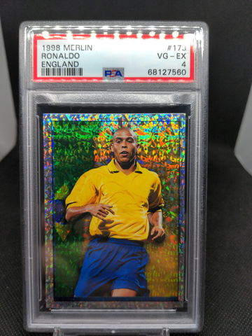 1998 Merlin England Ronaldo #173 Brazil Foil Sticker PSA 4