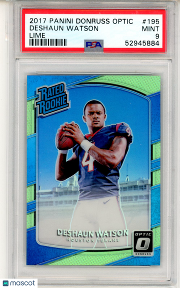 2017 Panini Donruss Optic Deshaun Watson #195 Lime PSA 9