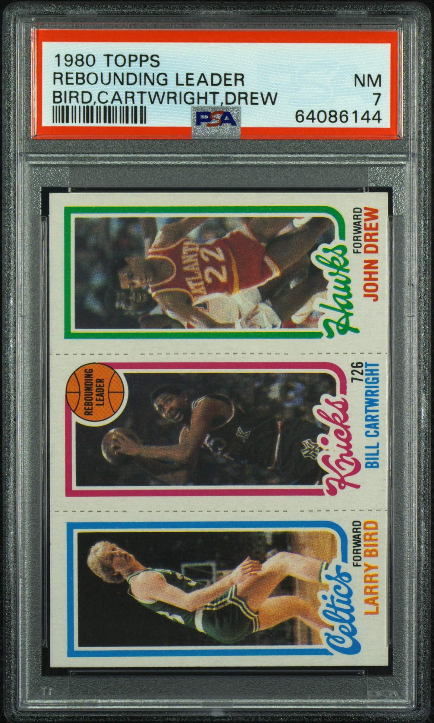1980 Topps Larry Bird, Cartwright, Drew # Bird,cartwright,drew PSA 7