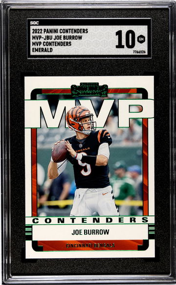 2022 Panini Contenders #MVP-JBU Joe Burrow Mvp Contenders Emerald SGC 10
