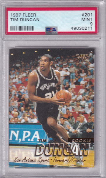 1997 Fleer Tim Duncan #201 PSA 9