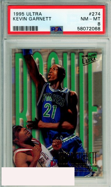 1995 ULTRA KEVIN GARNETT #274 ROOKIE HOF MINNESOTA TIMBERWOLVES PSA NM-MT 8