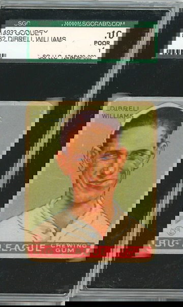 1933 Goudey Dibrell Williams #82 SGC 1 P1360