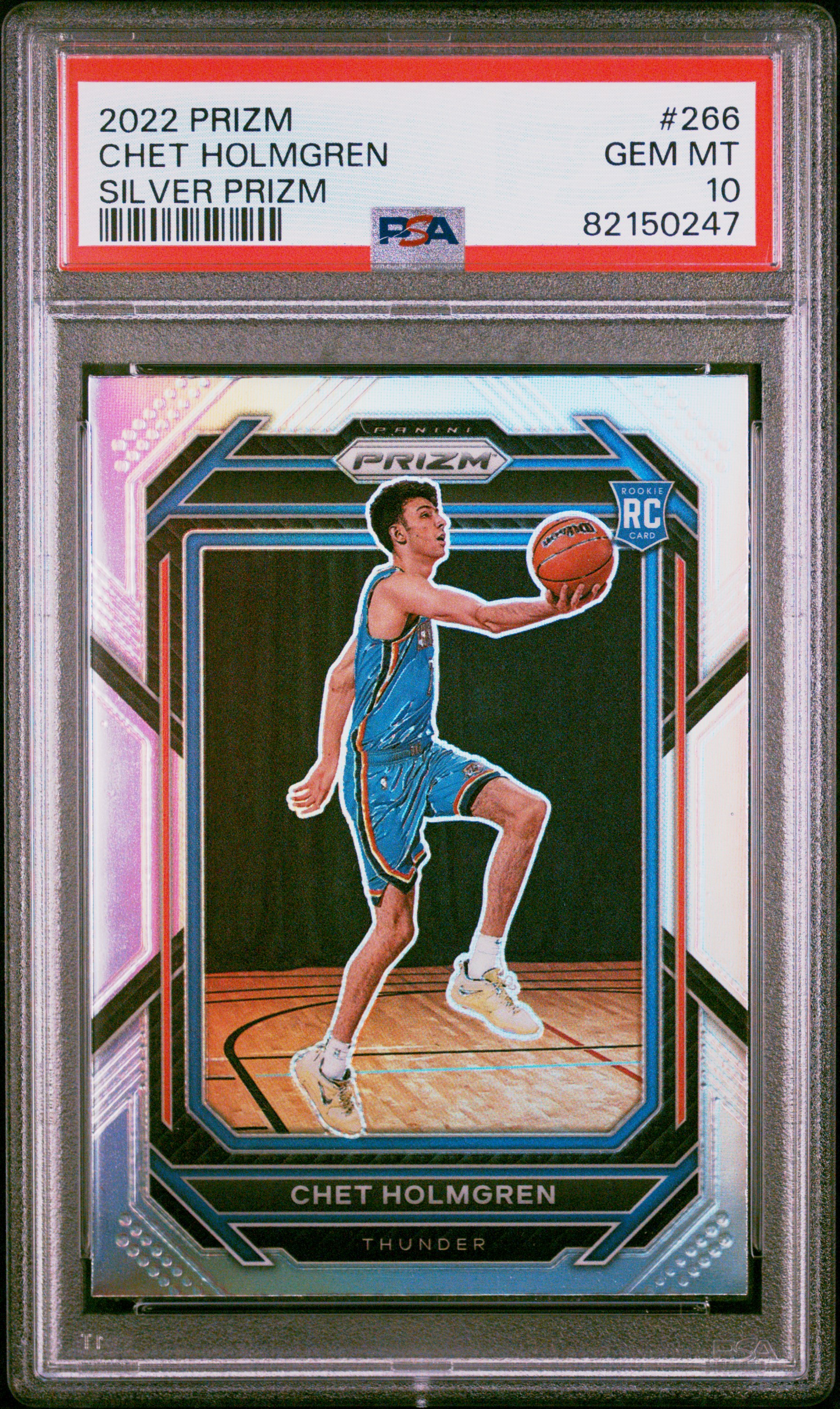 PSA 10 2022 Panini Prizm Chet Holmgren Rookie RC Silver Prizm #266