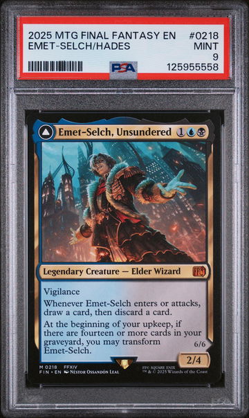 2025 Magic the Gathering Final Fantasy Emet-Selch, Unsundered/Hades, Sorcerer of Eld #0218 PSA 9