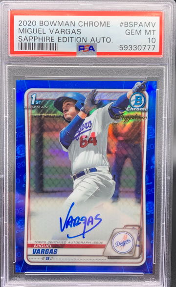 2020 Bowman Chrome Miguel Vargas Sapphire Edition Auto PSA 10