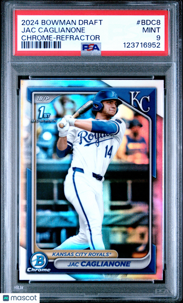 2024 Bowman Draft Jac Caglianone #BDC8 Chrome Refractor PSA 9