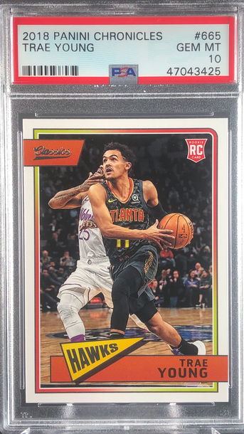 2018 Panini Chronicles Classics Trae Young Rookie RC #665 Graded PSA 10 Gem Mint