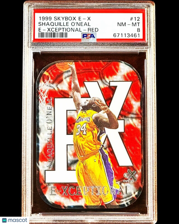 Shaquille O'Neal - 1999-2000 SkyBox E-X E-XCEPTIONAL RED #12 Shaq - PSA 8