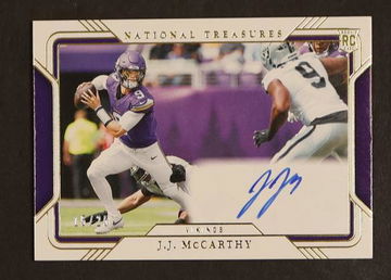 2023 Panini National Treasures RFP-JJM J.J. McCarthy National Treasures Rookie Minnesota Vikings Auto