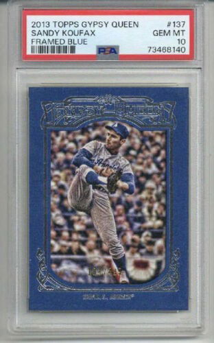 2013 TOPPS GYPSY QUEEN FRAMED BLUE #137 SANDY KOUFAX DODGERS /499 PSA 10 LOW POP
